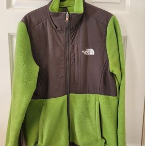 The North Face Women's Fleece Jacket | Lime Green and Gray | size: M
